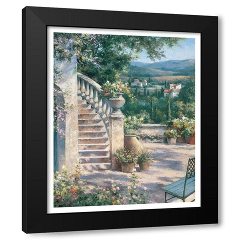 Toscany Staircase Black Modern Wood Framed Art Print with Double Matting by Unknown