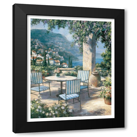 Toscany Patio Black Modern Wood Framed Art Print by Unknown