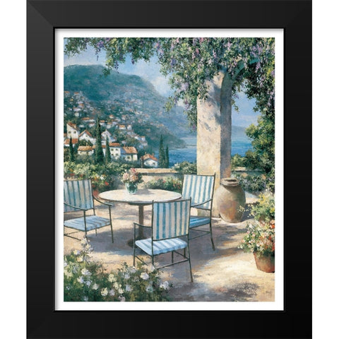 Toscany Patio Black Modern Wood Framed Art Print by Unknown