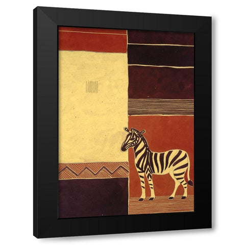 Abstract Zebra Black Modern Wood Framed Art Print with Double Matting by Unknown