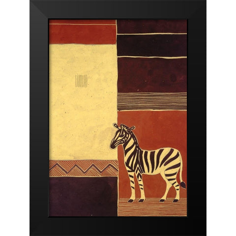 Abstract Zebra Black Modern Wood Framed Art Print by Unknown