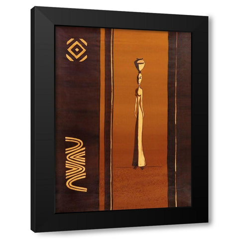 African Doll Black Modern Wood Framed Art Print with Double Matting by Unknown
