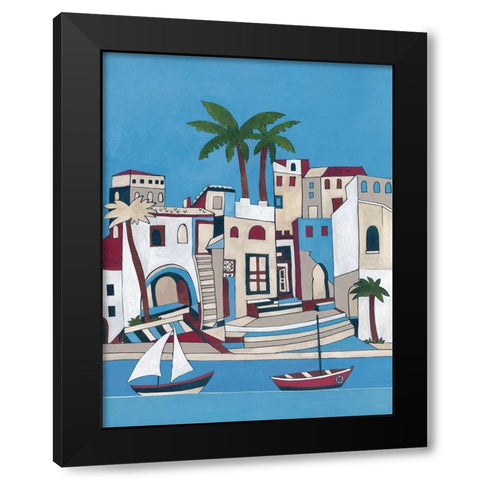 Seasise Village I Black Modern Wood Framed Art Print by Unknown