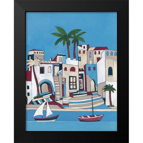 Seasise Village I Black Modern Wood Framed Art Print by Unknown