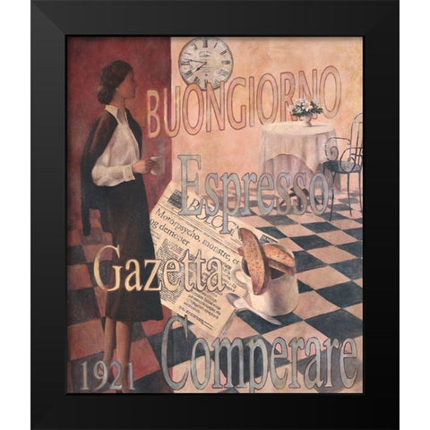 Buongiorno - 1921 Black Modern Wood Framed Art Print by Unknown