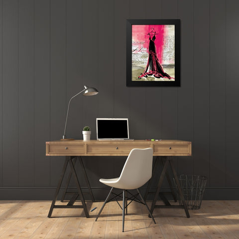 The Black Dress Black Modern Wood Framed Art Print by Unknown