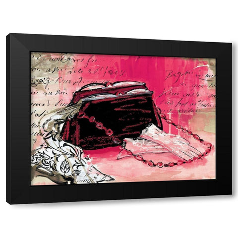 Purse and Gloves Black Modern Wood Framed Art Print with Double Matting by Unknown