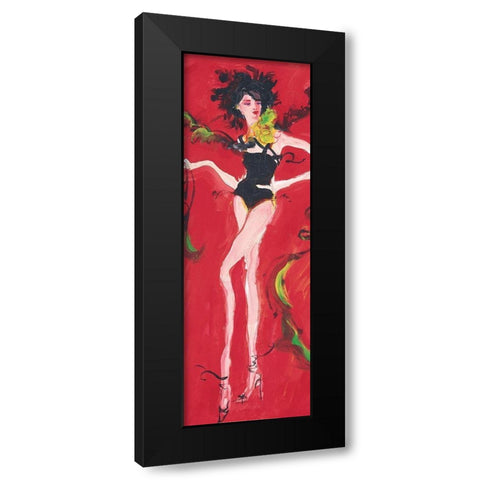 Girly Girl Red Black Modern Wood Framed Art Print with Double Matting by Unknown