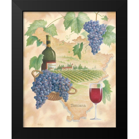 Toscany Red Black Modern Wood Framed Art Print by Unknown