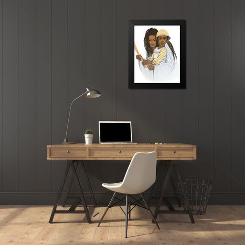 Play Ball Black Modern Wood Framed Art Print by Unknown