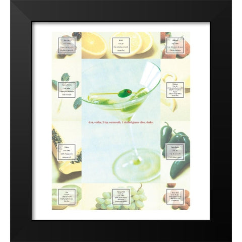Vodka Martini Black Modern Wood Framed Art Print by Frontline