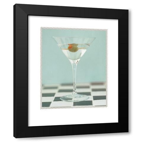 Martini with nOlive Green Black Modern Wood Framed Art Print by Frontline