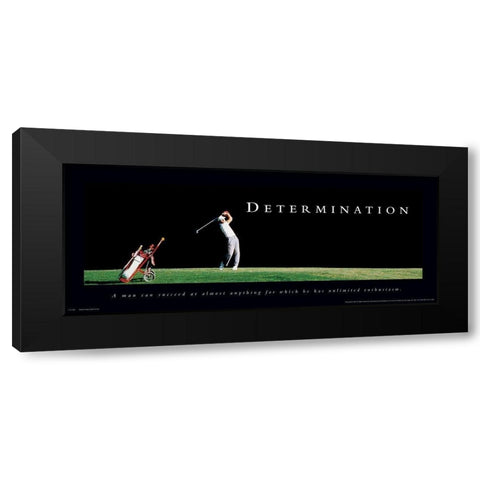 Determination Golf Black Modern Wood Framed Art Print with Double Matting by Unknown