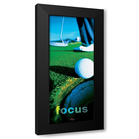 Focus Golf Black Modern Wood Framed Art Print with Double Matting by Unknown