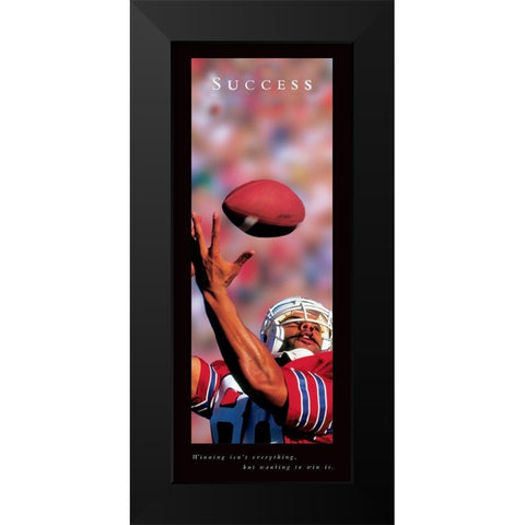 Success - Football Black Modern Wood Framed Art Print by Frontline