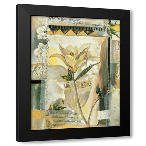 Abstract Orchid Black Modern Wood Framed Art Print with Double Matting by Unknown