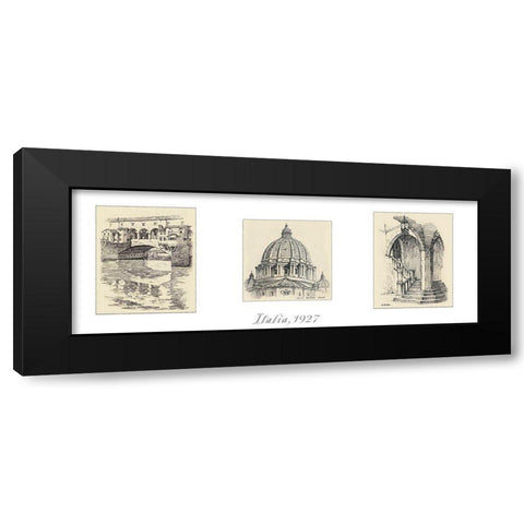 Italia Black Modern Wood Framed Art Print by Unknown