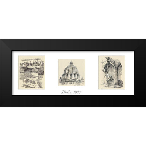Italia Black Modern Wood Framed Art Print by Unknown