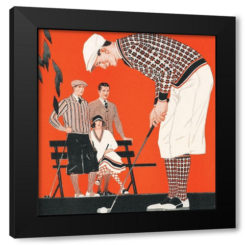 Vintage Putt Black Modern Wood Framed Art Print by Unknown