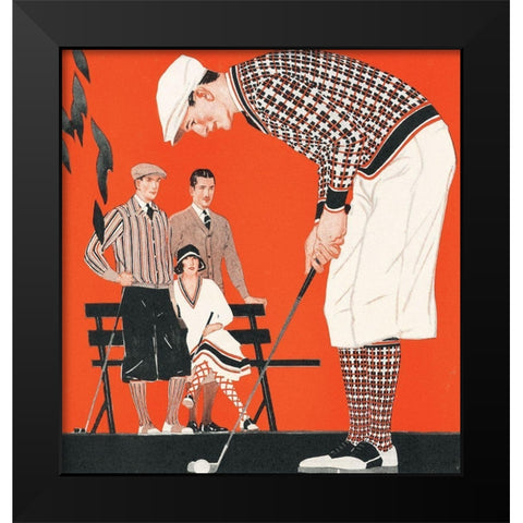 Vintage Putt Black Modern Wood Framed Art Print by Unknown
