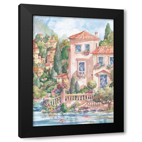 Naples II Black Modern Wood Framed Art Print with Double Matting by Unknown