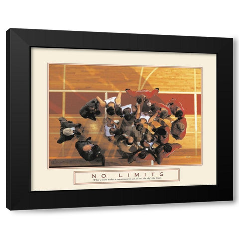 No Limits - Basketball Black Modern Wood Framed Art Print with Double Matting by Unknown