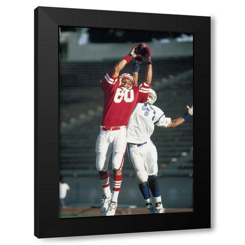 Football Reception Black Modern Wood Framed Art Print with Double Matting by Unknown