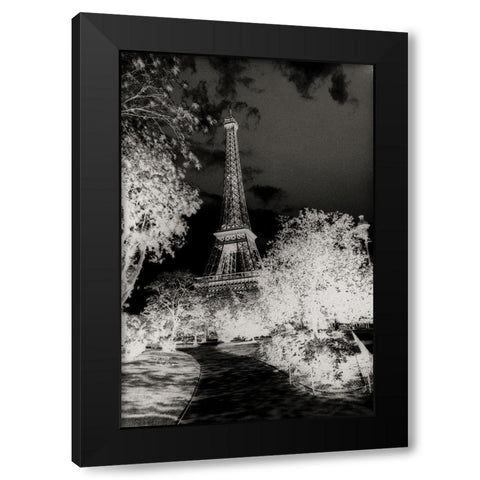 Tour Eiffel Black Modern Wood Framed Art Print with Double Matting by Unknown