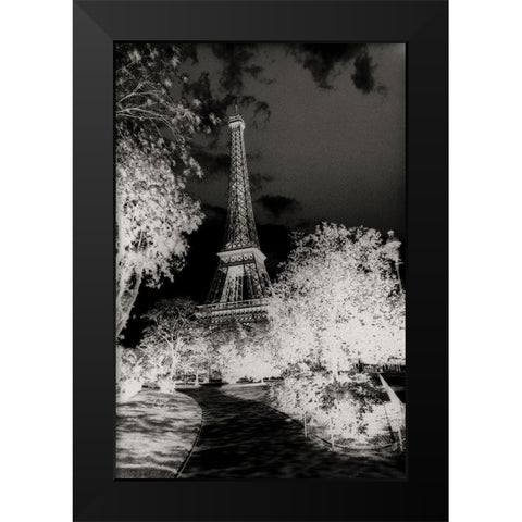 Tour Eiffel Black Modern Wood Framed Art Print by Unknown