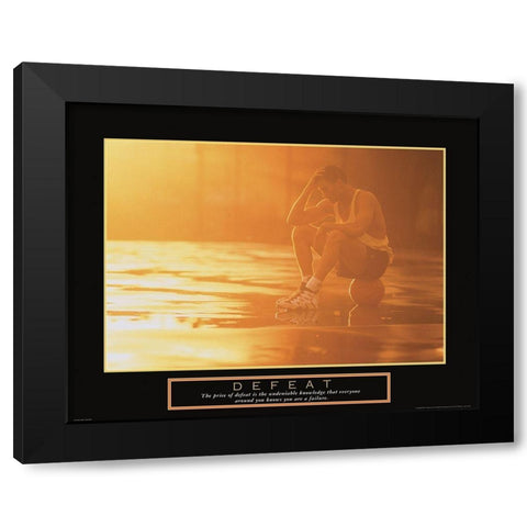 Defeat - Basketball Black Modern Wood Framed Art Print by Frontline