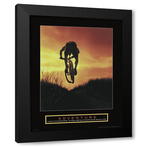 Adventure - Dune Biker Black Modern Wood Framed Art Print with Double Matting by Unknown
