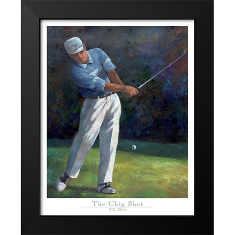 Chip Shot Black Modern Wood Framed Art Print by Unknown