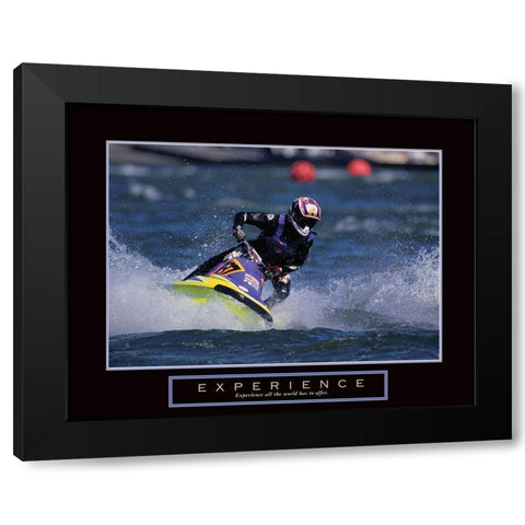 Experience - Jet Ski Black Modern Wood Framed Art Print with Double Matting by Frontline