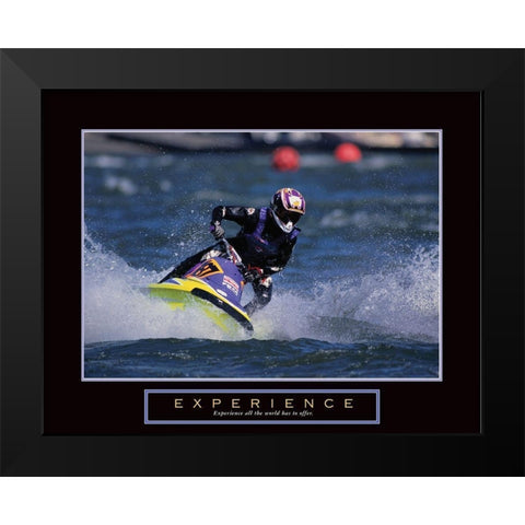 Experience - Jet Ski Black Modern Wood Framed Art Print by Frontline