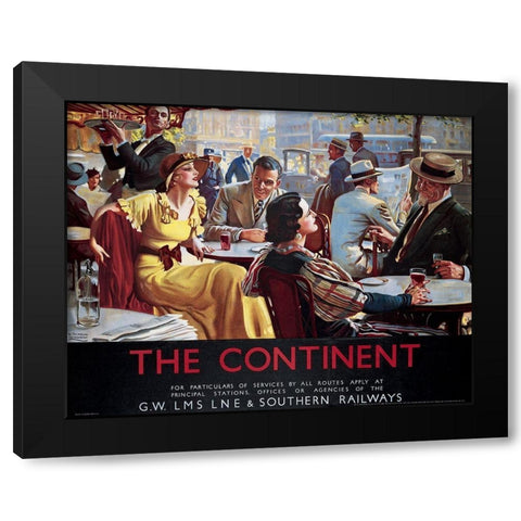 The Continent Black Modern Wood Framed Art Print by Unknown