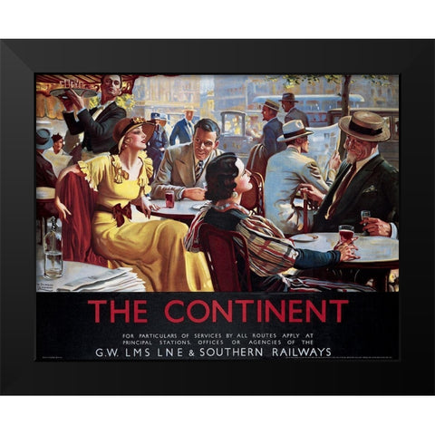 The Continent Black Modern Wood Framed Art Print by Unknown