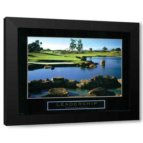 Leadership - Golf Black Modern Wood Framed Art Print with Double Matting by Frontline