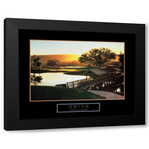 Drive - Golf Black Modern Wood Framed Art Print by Frontline