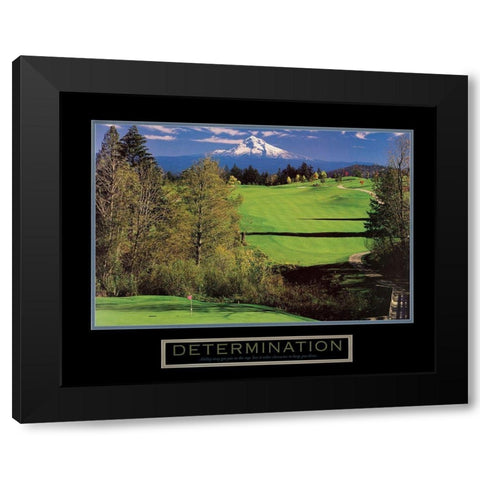 Determination - Golf Black Modern Wood Framed Art Print with Double Matting by Frontline