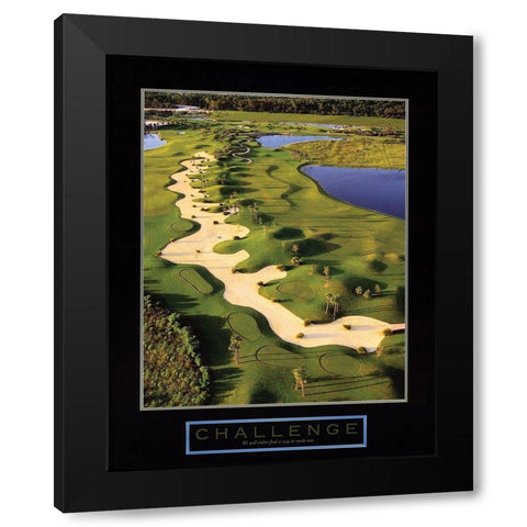 Challenge - Golf Trap Black Modern Wood Framed Art Print by Unknown