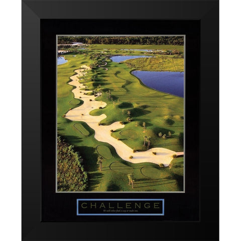 Challenge - Golf Trap Black Modern Wood Framed Art Print by Unknown