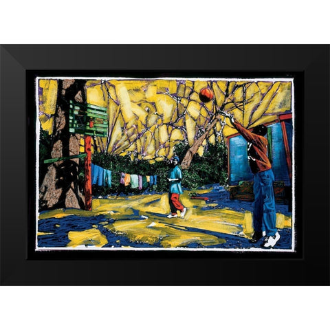 Hoops Black Modern Wood Framed Art Print by Unknown