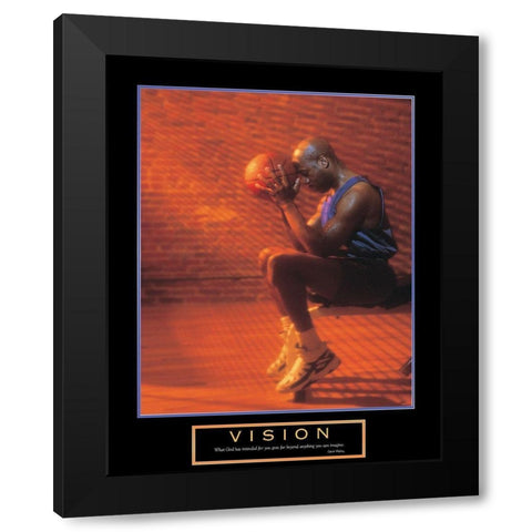 Vision - Basketball Black Modern Wood Framed Art Print by Unknown