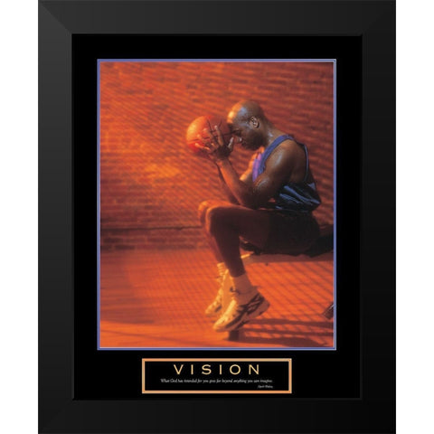 Vision - Basketball Black Modern Wood Framed Art Print by Unknown