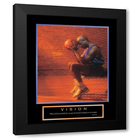 Basketball - Vision Black Modern Wood Framed Art Print by Unknown