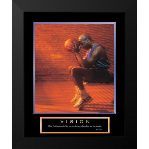 Basketball - Vision Black Modern Wood Framed Art Print by Unknown