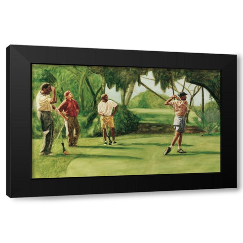 Young Tiger Black Modern Wood Framed Art Print with Double Matting by Unknown