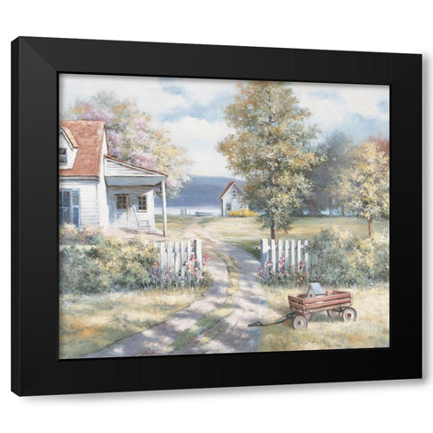Wagon Black Modern Wood Framed Art Print with Double Matting by Unknown