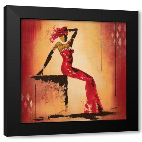Glamour II Black Modern Wood Framed Art Print with Double Matting by Johanna