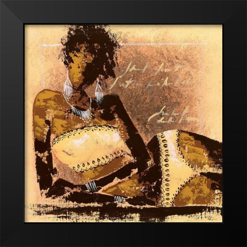 Sexy I Black Modern Wood Framed Art Print by Johanna